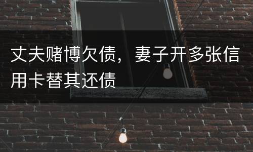 丈夫赌博欠债，妻子开多张信用卡替其还债
