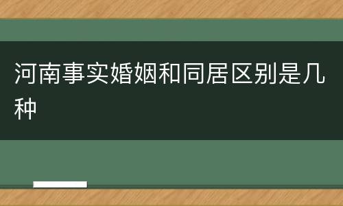 河南事实婚姻和同居区别是几种