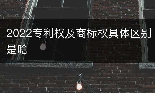 2022专利权及商标权具体区别是啥