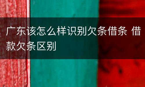 广东该怎么样识别欠条借条 借款欠条区别
