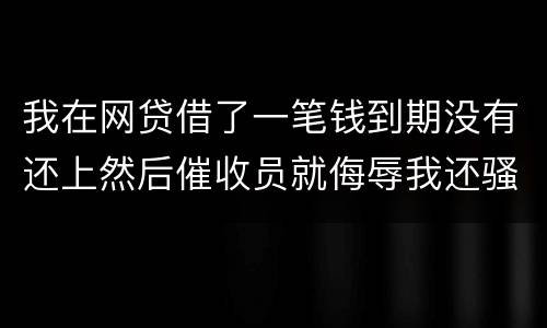 我在网贷借了一笔钱到期没有还上然后催收员就侮辱我还骚扰我朋友圈