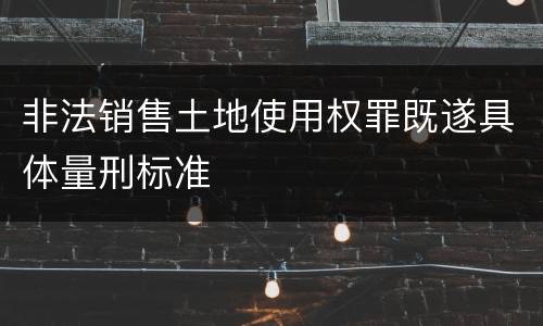 非法销售土地使用权罪既遂具体量刑标准