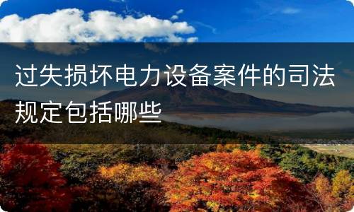 过失损坏电力设备案件的司法规定包括哪些