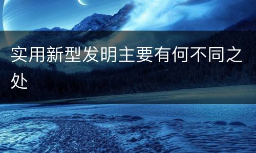实用新型发明主要有何不同之处