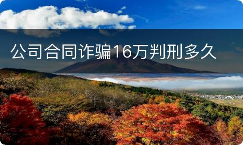 公司合同诈骗16万判刑多久