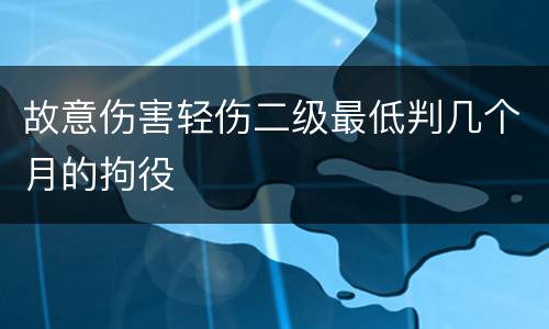 故意伤害轻伤二级最低判几个月的拘役