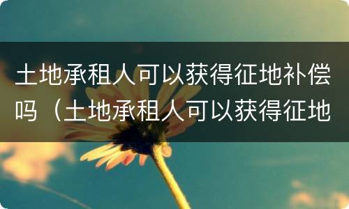 土地承租人可以获得征地补偿吗（土地承租人可以获得征地补偿吗合法吗）