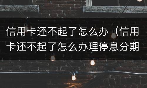信用卡还不起了怎么办（信用卡还不起了怎么办理停息分期）
