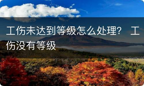 工伤未达到等级怎么处理？ 工伤没有等级
