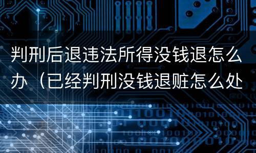 判刑后退违法所得没钱退怎么办（已经判刑没钱退赃怎么处理）