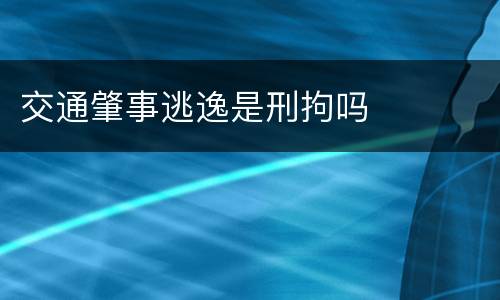 交通肇事逃逸是刑拘吗