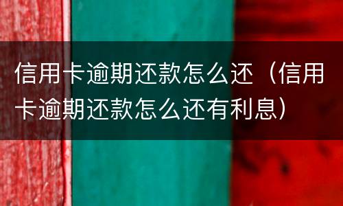 信用卡逾期还款怎么还（信用卡逾期还款怎么还有利息）