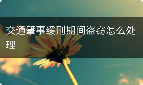 交通肇事缓刑期间盗窃怎么处理