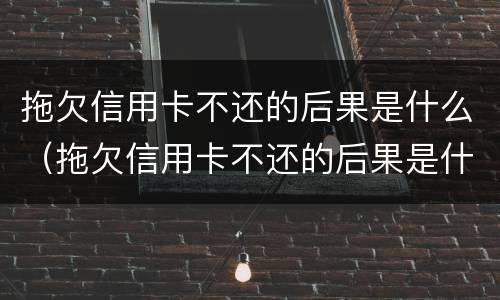 拖欠信用卡不还的后果是什么（拖欠信用卡不还的后果是什么意思）