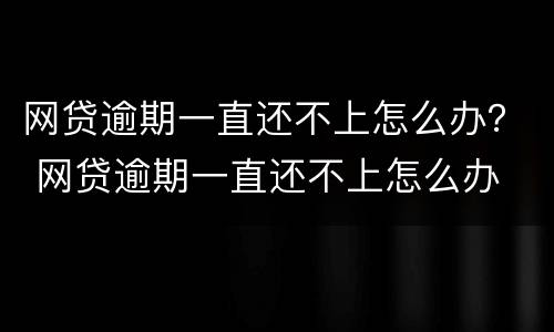 网贷逾期一直还不上怎么办？ 网贷逾期一直还不上怎么办