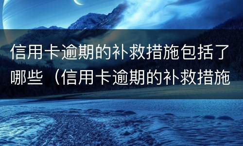 信用卡逾期的补救措施包括了哪些（信用卡逾期的补救措施包括了哪些内容）
