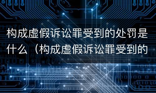 构成虚假诉讼罪受到的处罚是什么（构成虚假诉讼罪受到的处罚是什么意思）