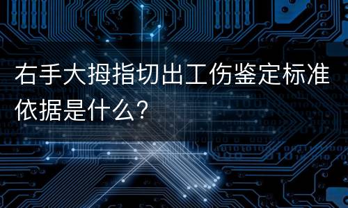 右手大拇指切出工伤鉴定标准依据是什么?