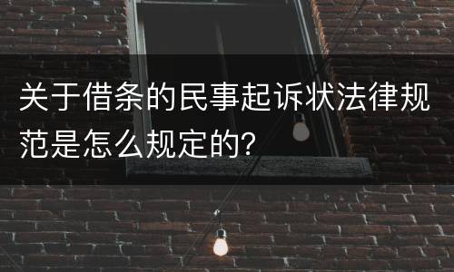 关于借条的民事起诉状法律规范是怎么规定的？