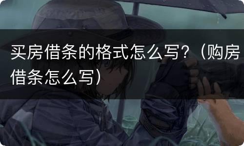 买房借条的格式怎么写?（购房借条怎么写）
