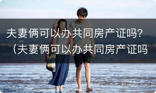 夫妻俩可以办共同房产证吗？（夫妻俩可以办共同房产证吗）