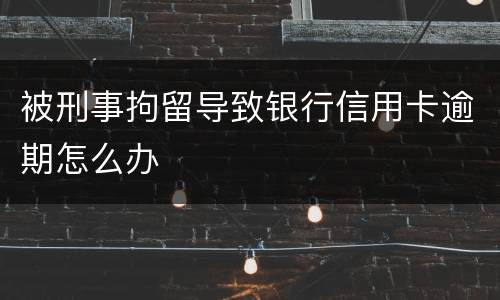 被刑事拘留导致银行信用卡逾期怎么办