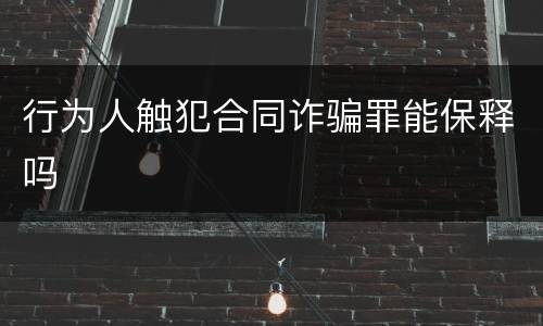 行为人触犯合同诈骗罪能保释吗