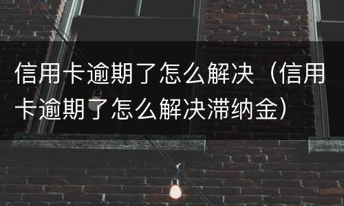 信用卡逾期了怎么解决（信用卡逾期了怎么解决滞纳金）