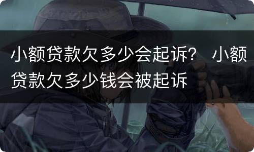 小额贷款欠多少会起诉？ 小额贷款欠多少钱会被起诉