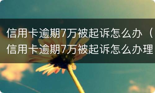 信用卡逾期7万被起诉怎么办（信用卡逾期7万被起诉怎么办理）