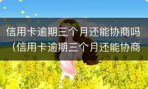 信用卡逾期三个月还能协商吗（信用卡逾期三个月还能协商吗怎么办）