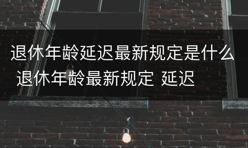 退休年龄延迟最新规定是什么 退休年龄最新规定 延迟