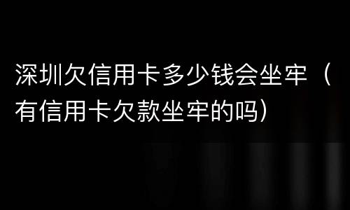 深圳欠信用卡多少钱会坐牢（有信用卡欠款坐牢的吗）