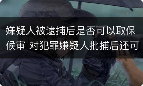 嫌疑人被逮捕后是否可以取保候审 对犯罪嫌疑人批捕后还可以取保候审吗