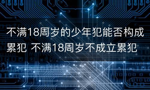 不满18周岁的少年犯能否构成累犯 不满18周岁不成立累犯