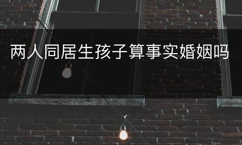 两人同居生孩子算事实婚姻吗