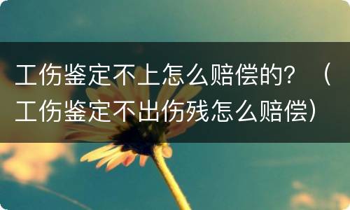 工伤鉴定不上怎么赔偿的？（工伤鉴定不出伤残怎么赔偿）