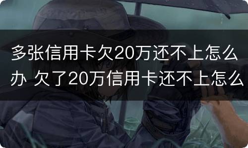 多张信用卡欠20万还不上怎么办 欠了20万信用卡还不上怎么办