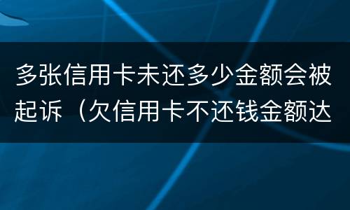 多张信用卡未还多少金额会被起诉（欠信用卡不还钱金额达到多少可以起诉）