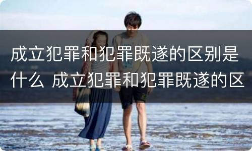 成立犯罪和犯罪既遂的区别是什么 成立犯罪和犯罪既遂的区别是什么意思