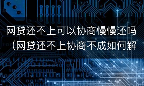 网贷还不上可以协商慢慢还吗（网贷还不上协商不成如何解决）