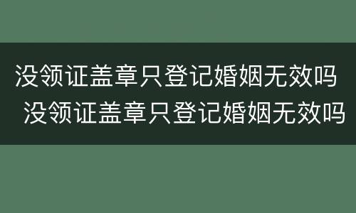 没领证盖章只登记婚姻无效吗 没领证盖章只登记婚姻无效吗怎么办