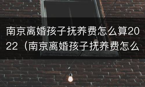 南京离婚孩子抚养费怎么算2022（南京离婚孩子抚养费怎么算2022年）