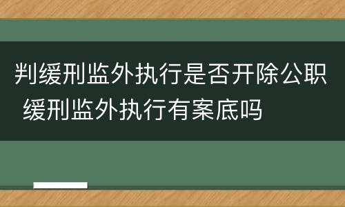 判缓刑监外执行是否开除公职 缓刑监外执行有案底吗