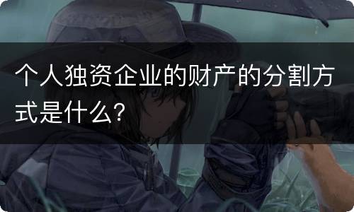 个人独资企业的财产的分割方式是什么？