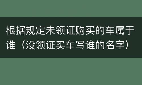 根据规定未领证购买的车属于谁（没领证买车写谁的名字）