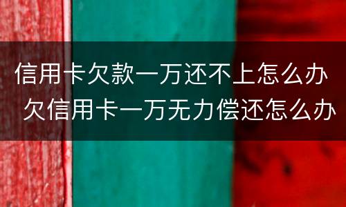 信用卡欠款一万还不上怎么办 欠信用卡一万无力偿还怎么办