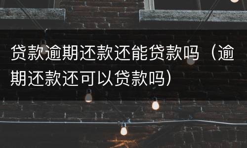 贷款逾期还款还能贷款吗（逾期还款还可以贷款吗）