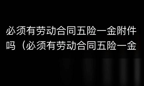 必须有劳动合同五险一金附件吗（必须有劳动合同五险一金附件吗怎么写）