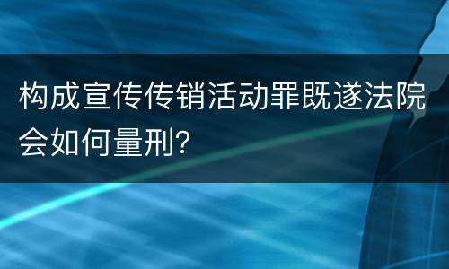 构成宣传传销活动罪既遂法院会如何量刑？